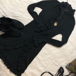 Super fun ruffled long cardigan
